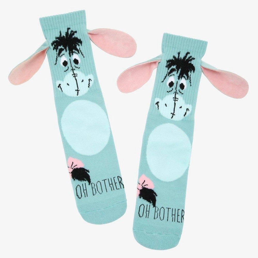 Disney Winnie The Pooh Eeyore 3D Ears Crew Socks | NWT